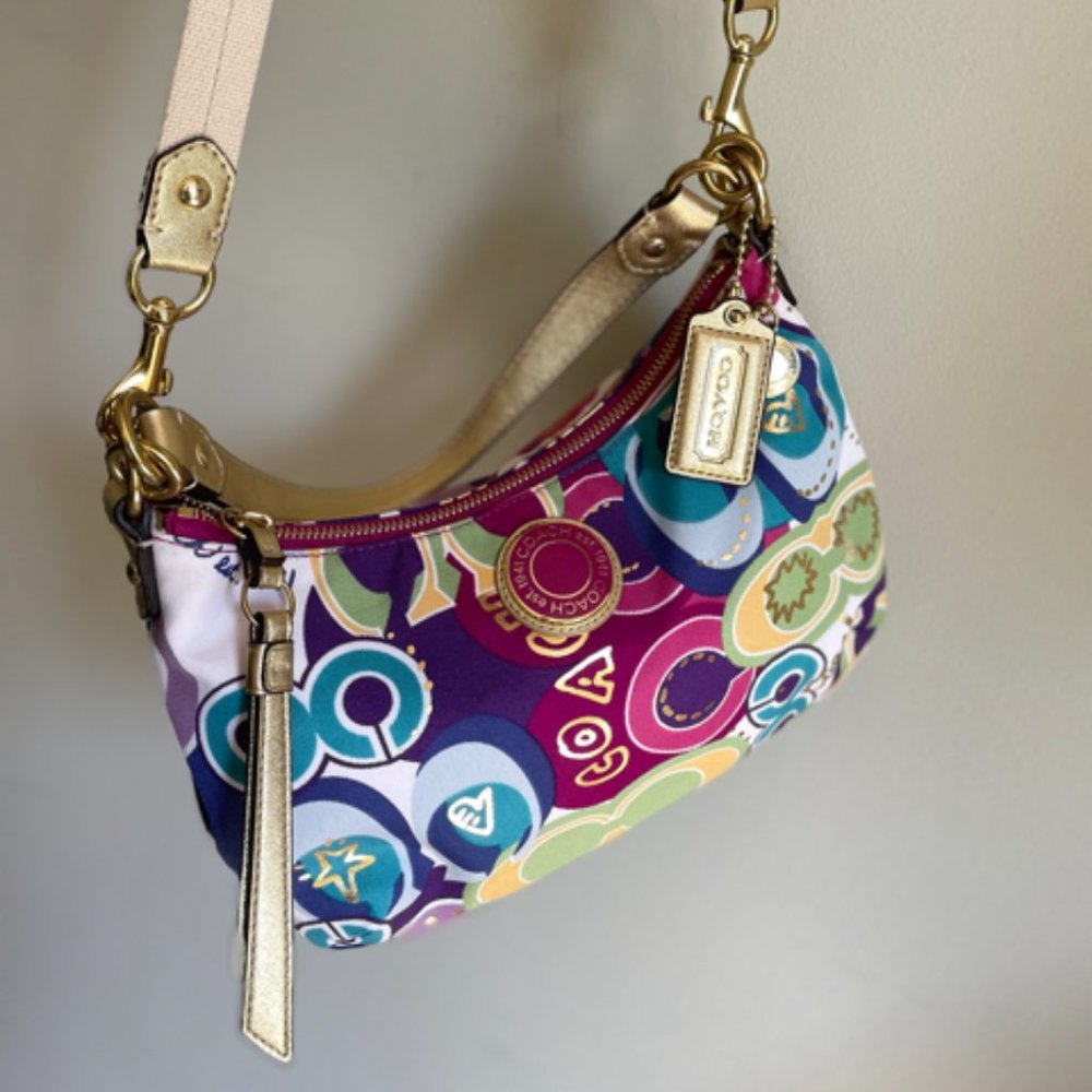 Coach Poppy Pop C Signature Graffiti Shoulder Bag Crossbody